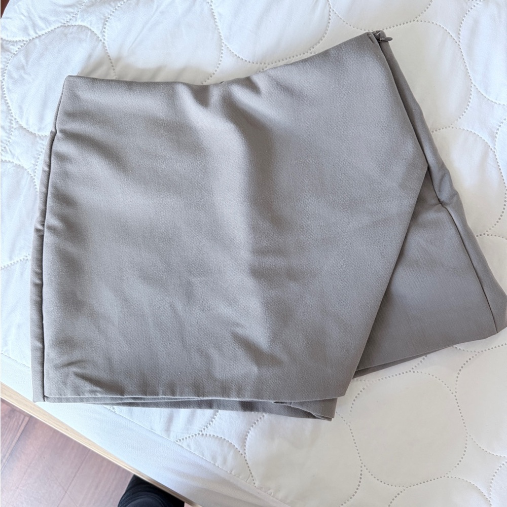 Zara Taupe Mini Skirt with Side Overlap